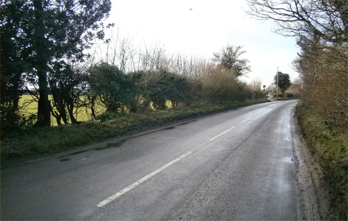 Dereham Road, Reepham, looking west toward the Old Cart House (formerly Blossom Barn)