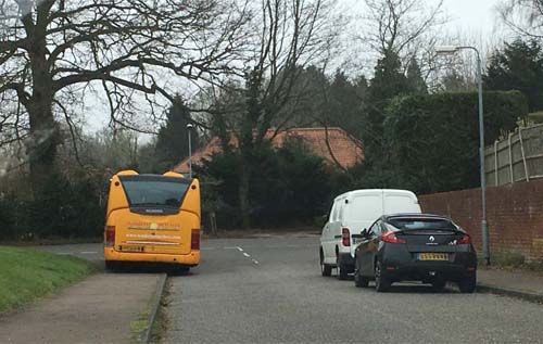 Vehicles parked on Bircham Road, near the junction of Norwich Road, Reepham. Photos: submitted
