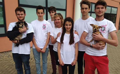 Birdy's Bike Ride finished at Reepham College on Sunday 15 June. Pictured (left to right): Sam Hewitt (cousin), Cameron Livsey, Finn Livsey, Hilary Livsey, Carina Livsey, Lucien Livsey and Jimmi Cubitt (Katja's boyfriend)
