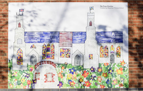 The artwork entitled The Three Churches.