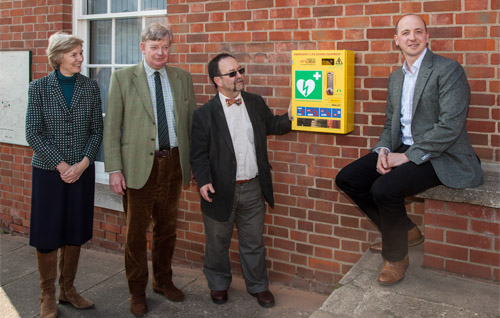 Left to right: Annette Alston of Lucie's Lifesaving Project; Norfolk Police and Crime Commissioner Stephen Bett; Norfolk County Councillor James Joyce; and James Ellis, business development director, The Original Cottage Company