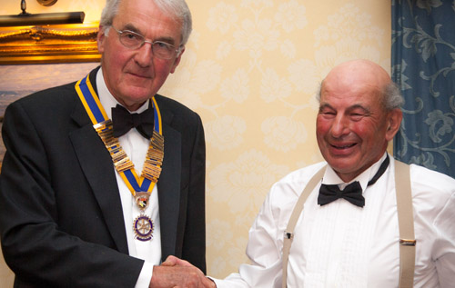 New Reepham & District Rotary Club president Andrew Egerton-Smith (left) with outgoing president Coen van Beuningen. Photo: John Tym