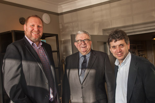 Left to right: Dr Rob Matthews, electromagnetic fields (EMF) unit manager, Vodafone UK; Keith Simpson MP; and Jeremy Brockman, Village Champion for Reepham. Photo: John Tym Photography www.tympix.com