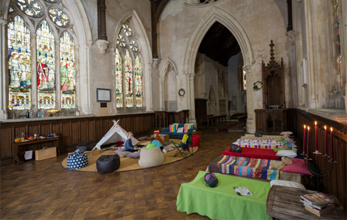 Champing in St Michael the Archangel, Booton, is available from 1 May to 30 September. Photo: Joseph Casey Photography