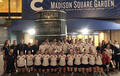 The England Lions Dodgeball squad at the 2018 Dodgeball World Cup in Madison Square Garden, New York. Picture: supplied