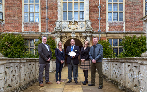 Left to right: Tim Elwes of the Saracen's Head, Wolterton; Anna Duttson of the Norfolk Mead Hotel, Coltishall; Aylsham Show president Tony Bambridge; Nicola Colchester of Colchester Inns; and Paul Graves of butchers H V Graves of Briston