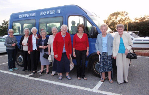 The last Reepham Rover trip driven by Jeannette Overton (third from right) was to Horning Ferry on 22 August