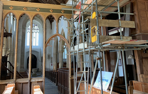Work in progress on the restoration of the organ at Heydon Parish Church. Photos: Revd. Andrew Whitehead