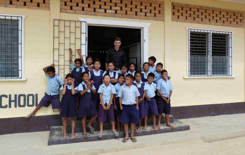 Dex Scarlett at the primary school in Kato, Guyana
