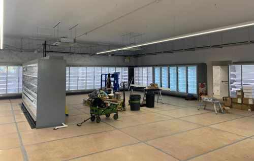 The inside of the store has almost been completed, with eco-friendly fridges and lighting starting to be installed. Photo: Central England Co-operative