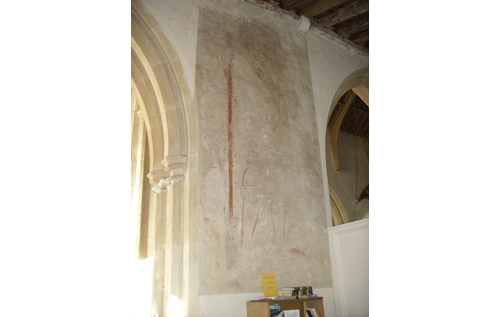 St Christopher wall painting in St Margaret's Swannington