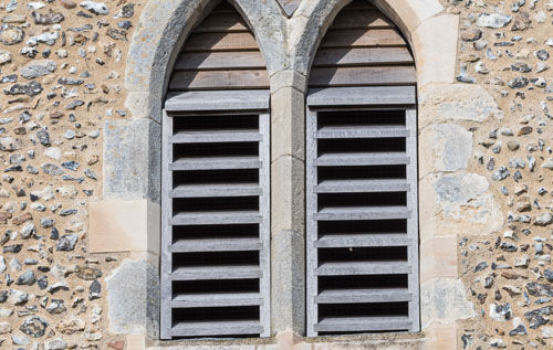 The swift nestboxes will be installed behind the louvre openings on St Mary's church tower. Photo: Alan Dixon