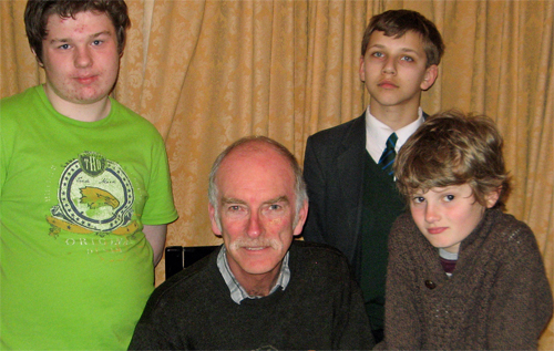 Seated: Paul Badger, Broadland Chess Club secretary. Standing (left to right): Callum Fruish, Finnian Wheeler and James Day, three of Broadland Chess Club's junior players