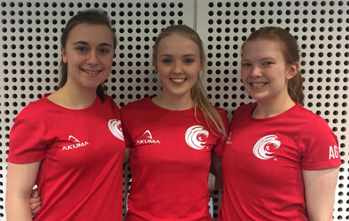 Left to right: Lauren Hems (Bedford Mighty Eagles), Holly Edmonds (Birmingham Lions) and Abbie Gower (Nottingham Sheriffs). Picture: supplied
