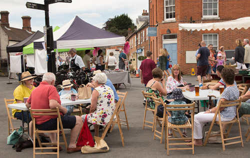 Visitors to the Reepham Food Festival 2017 enjoying the stalls in the Market Place