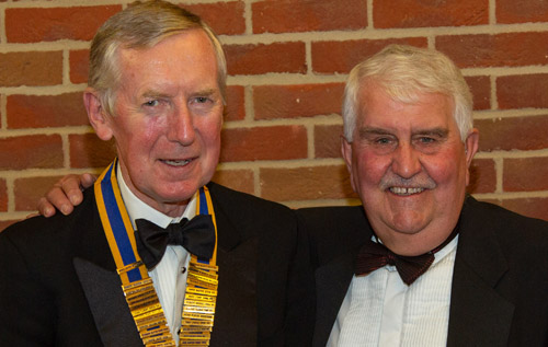New Reepham & District Rotary Club president Steve Griggs (left) with outgoing president Trevor Nelson.