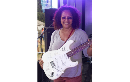 The lucky winner of the Reepham Life-sponsored guitar raffled at the Reepham Music Festival and signed by headliners, The Beat