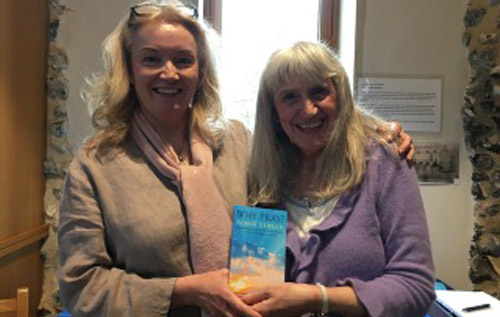 Illustrator Jules Allen (left) and editor Denise Treissman at the launch of Why Pray? by the late Robert Llewelyn.