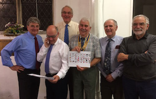 Reepham & District Rotary Club reading team (left to right): Richard Cooke, George Forster, Andrew Egerton-Smith, Trevor Nelson, John Pickering and Tony Kager. Not in picture: John Tym