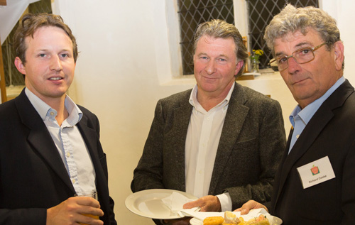 Left to right: George Craig, senior surveyor, Targetfollow; Geoff Fisher, editor, Reepham Life; and Richard Cooke, organising committee, Reepham Food Festival. Photo: John Tym Photography