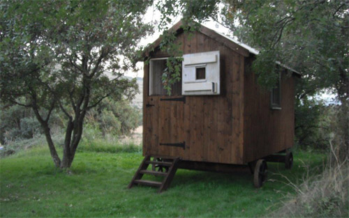 The hut settled in place: a perfect pitch in a pretty orchard in Rompon, a commune in the ArdÃ¨che department in southern France.