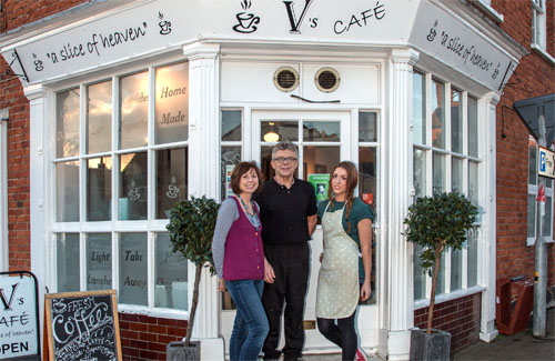 Left to right: Debbie, David and Gillian Savage of V's Café, Reepham. Photo: John Tym www.tympix.com