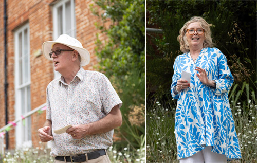Les West (left) and Tina Pashley in the Bircham Centre garden. Photos: John Tym