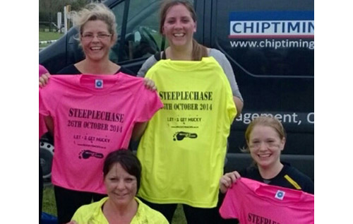 Front row: Jennifer Oswick (right) and her mother, Amanda Owen, with dance class members Terri Saunders (back row, left) and Laura Jarvis, who have raised '£1,000 for Dereham Cancer Care